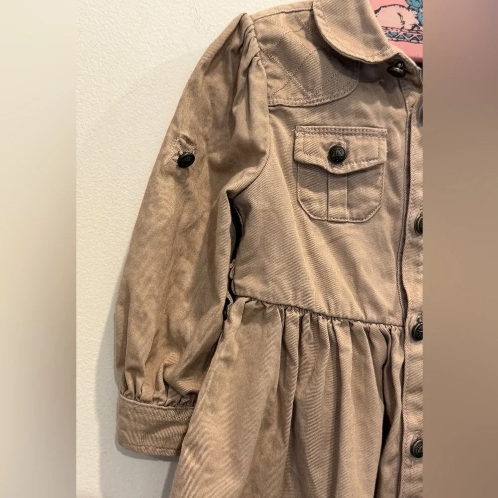Ralph Lauren Khaki Cotton Long Sl Dress